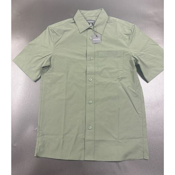 Club Monaco NWT Men's Short Sleeve Ripstop Shirt Olive Green in XXS - Picture 4 of 7